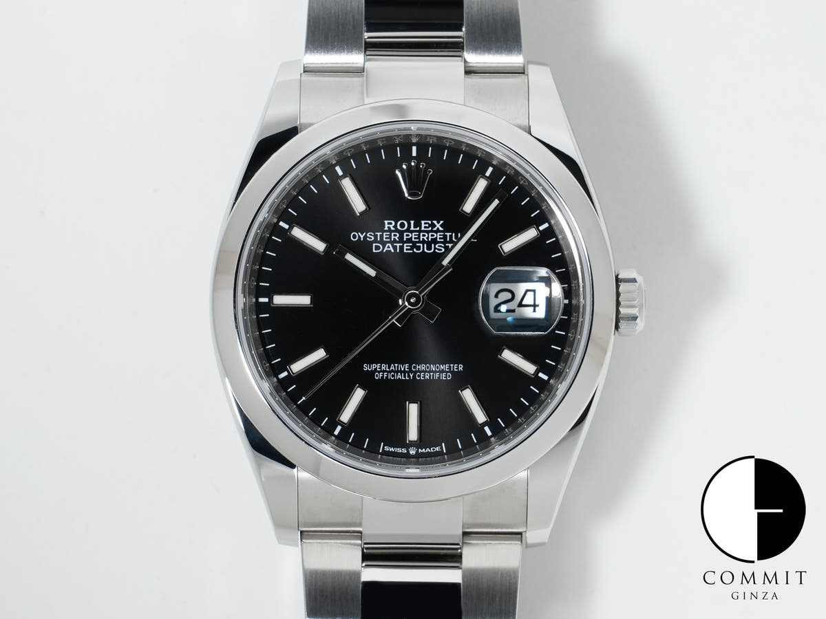 ロレックス デイトジャスト36 Ref.126200 ステンレススチール ブラック文字盤 オイスターブレスレット 美品 sf3jw2eo