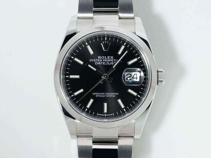 ロレックス デイトジャスト36 Ref.126200 ステンレススチール ブラック文字盤 オイスターブレスレット 美品 sf3jw2eo