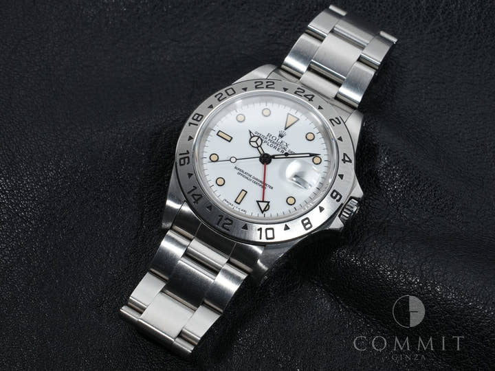 ロレックス エクスプローラーII Ref.16570 ステンレススチール ホワイト文字盤 オイスターブレスレット 中古 4a8ej2vv