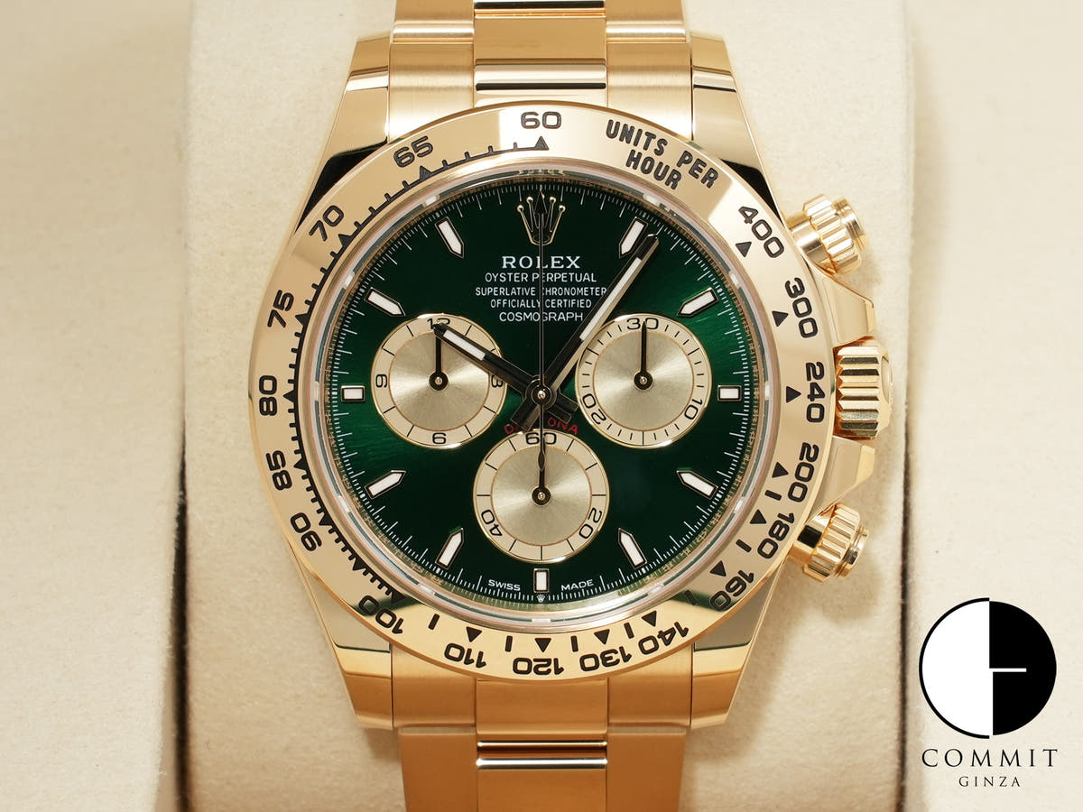 ロレックス デイトナ Ref.126508 イエローゴールド グリーン文字盤 未使用 y8bq48w6