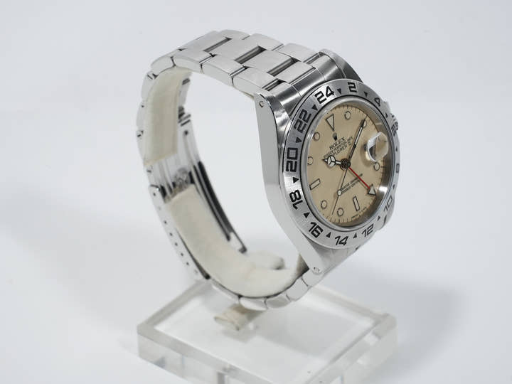 ロレックス エクスプローラーII Ref.16550 ステンレススチール アイボリー文字盤 オイスターブレスレット 中古 8br2kbvp