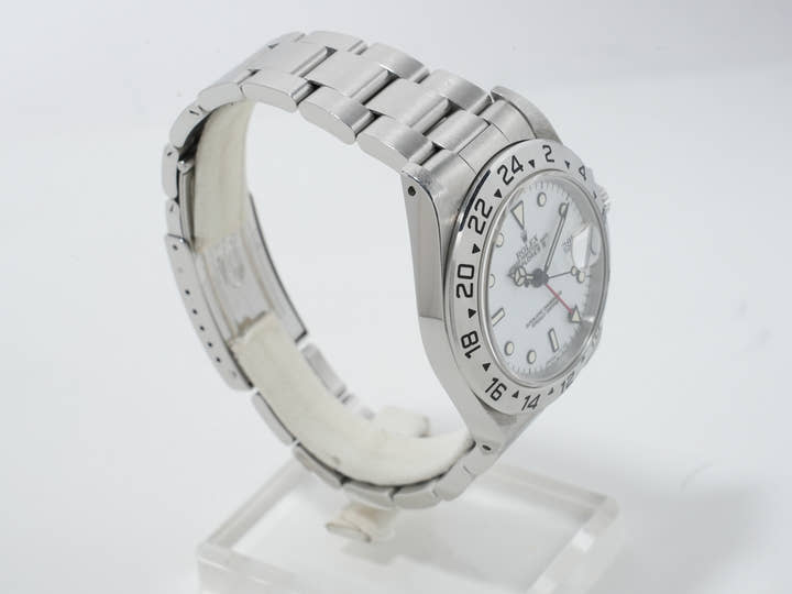 ロレックス エクスプローラーII Ref.16570 ステンレススチール ホワイト文字盤 オイスターブレスレット 中古 8coo564s