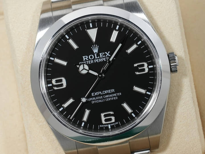 ロレックス エクスプローラーI Ref.214270 ステンレススチール ブラック文字盤 オイスターブレスレット 中古 h3o2vbiz