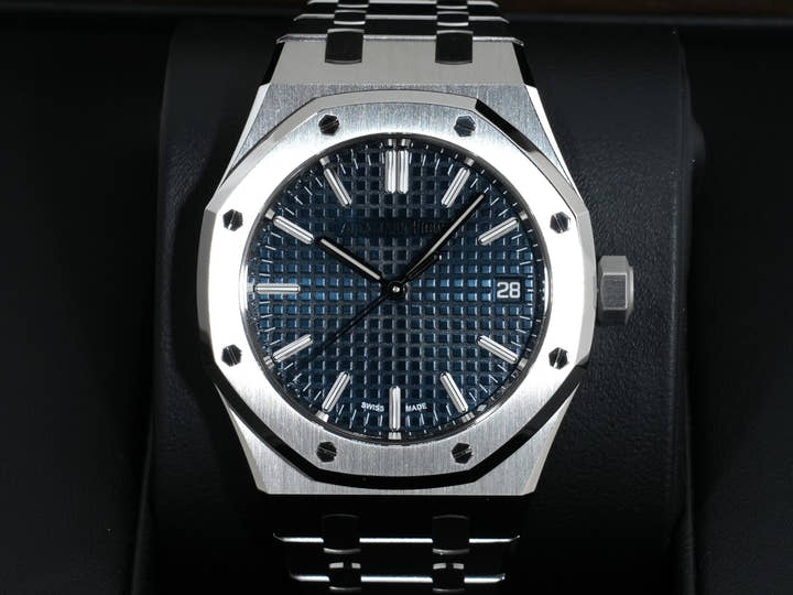 オーデマピゲ ロイヤルオーク Ref.15550ST.OO.1356ST.06 ステンレススチール ナイトブルー文字盤 美品 rvycczv9