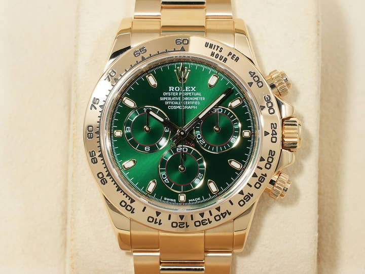 Rolex Daytona Ref. 116508 Yellow Gold Green Dial Excellent Condition mhh7ous4
