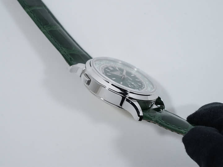 パテックフィリップ コンプリケーション ワールドタイム クロノグラフ Ref.5930P-001 プラチナ グリーン文字盤 美中古 rzmht9nf