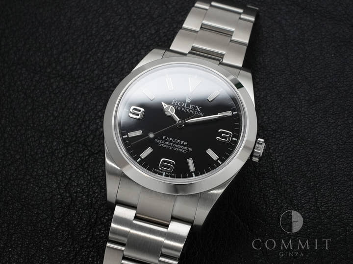 ロレックス エクスプローラーI Ref.214270 ステンレススチール ブラック文字盤 オイスターブレスレット 美品 efxwj8tp