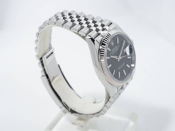 ロレックス デイトジャスト36 Ref.126234 ステンレススチール/ホワイトゴールド ブラック文字盤 ジュビリーブレスレット 美中古 p6yrec2n