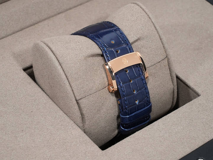 Parmigiani Fleurier Tonda PF Chronograph Ref. PFC915-2020001-300182 Rose Gold with Milanese Blue Dial, Excellent Condition (ymoygk5e)