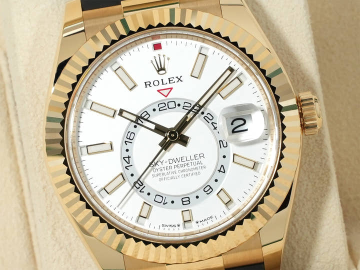 ロレックス スカイドゥエラー Ref.336238 イエローゴールド ホワイト文字盤 未使用 xxpq9d6k