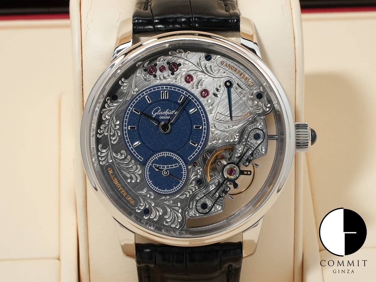 グラスヒュッテオリジナル パノインバース リミテッドエディション Ref.1-66-08-01-03-50 プラチナ シルバー文字盤 中古 gpqrgka3