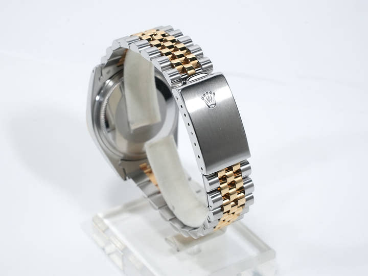 ロレックス デイトジャスト Ref.16013 ステンレススチール/イエローゴールド ブラックタペストリー文字盤 ジュビリーブレスレット 中古 an9rnhcb