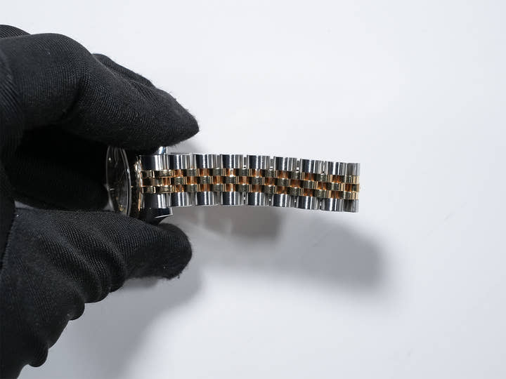 Pre-owned Rolex Datejust 28 Ref. 179173G Stainless Steel/Yellow Gold Meteorite x 10 Diamond Dial Jubilee Bracelet 9bv464k4