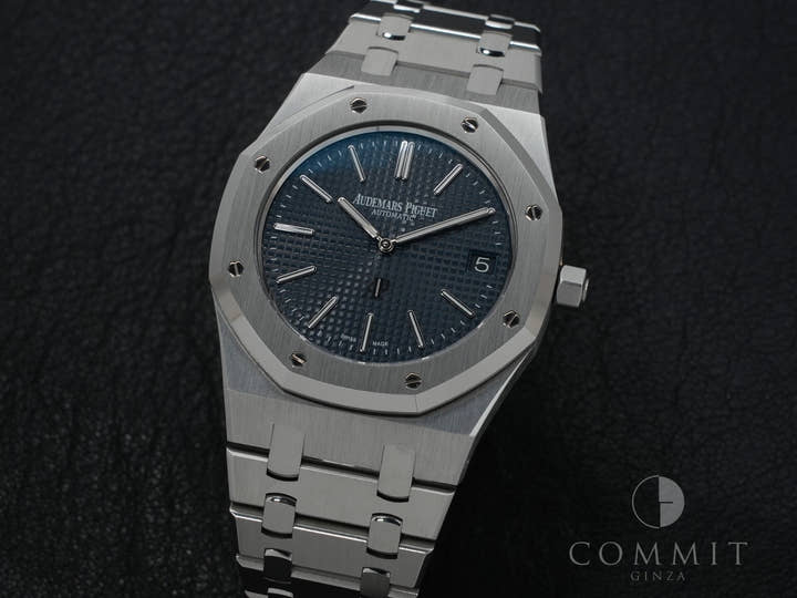 オーデマピゲ ロイヤルオーク ジャンボ エクストラ シン Ref.15202ST.OO.1240ST.01 ステンレススチール ブルー文字盤 美中古 4zs6ee7b
