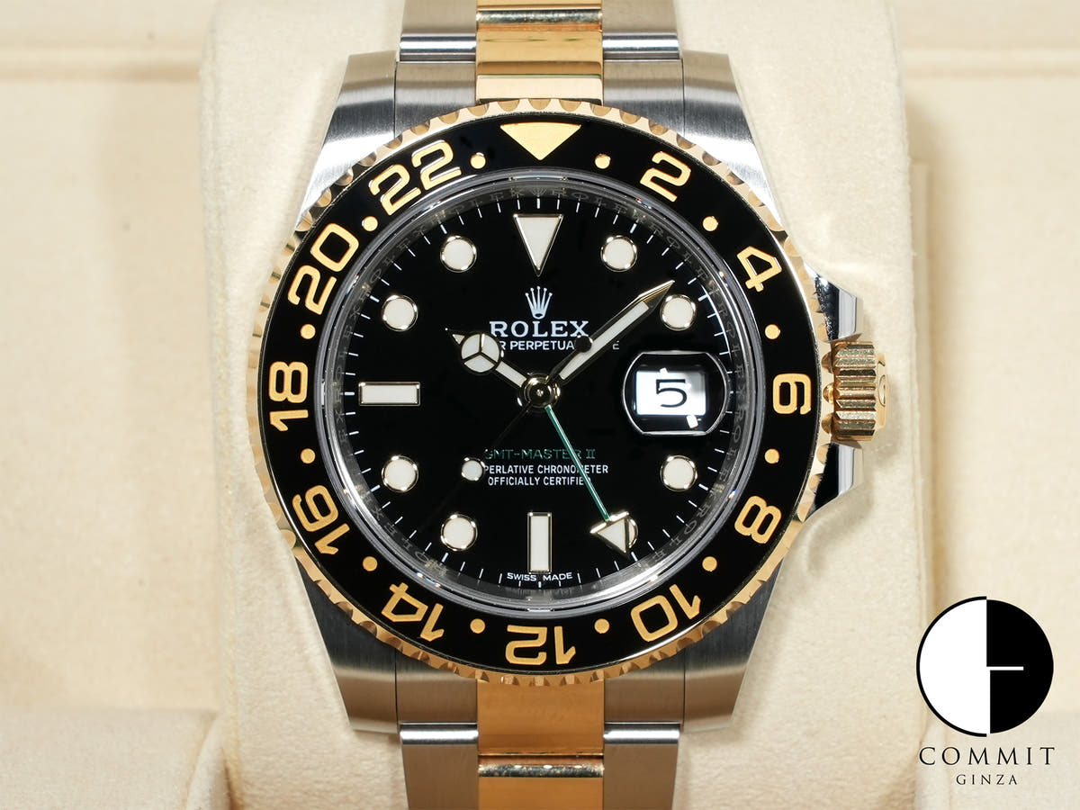 Rolex GMT-Master II Ref. 116713LN Stainless Steel/Yellow Gold Black Dial Oyster Bracelet Pre-owned jyv4owq4