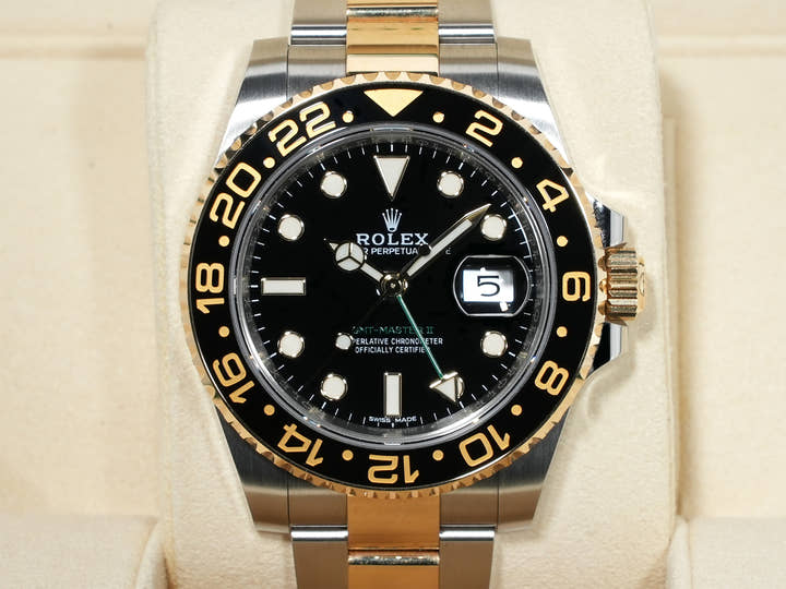 Rolex GMT-Master II Ref. 116713LN Stainless Steel/Yellow Gold Black Dial Oyster Bracelet Pre-owned jyv4owq4