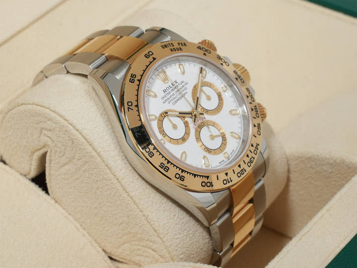Pre-owned Rolex Daytona Ref. 116503 Stainless Steel/Yellow Gold White Dial R57KG R5J