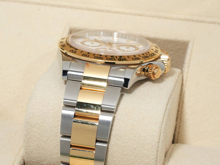Pre-owned Rolex Daytona Ref. 116503 Stainless Steel/Yellow Gold White Dial R57KG R5J