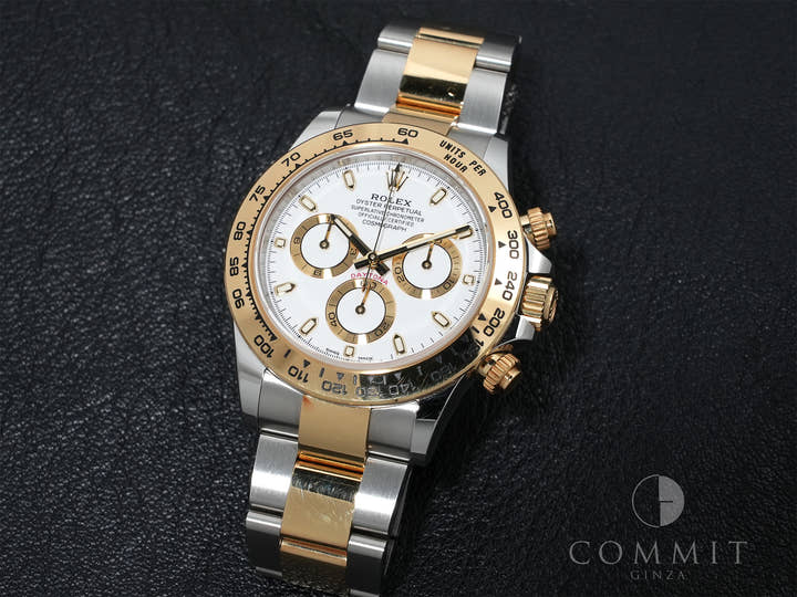 Pre-owned Rolex Daytona Ref. 116503 Stainless Steel/Yellow Gold White Dial R57KG R5J