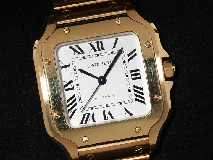 カルティエ サントス ドゥ カルティエ Ref.WGSA0010 イエローゴールド シルバー文字盤 中古 tfewqw5s