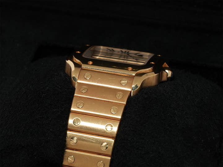 カルティエ サントス ドゥ カルティエ Ref.WGSA0010 イエローゴールド シルバー文字盤 中古 tfewqw5s