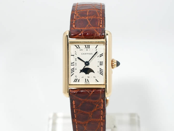 カルティエ タンク ルイ カルティエ ムーンフェイズ Ref.W1500851 イエローゴールド シルバー文字盤 中古 svfkht2q