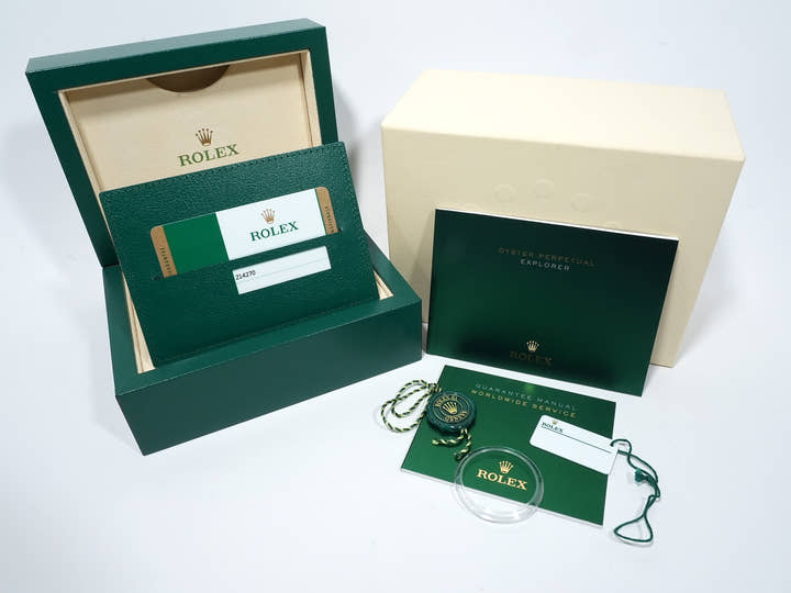 Rolex Explorer I Blackout Ref. 214270 Stainless Steel Black Dial Oyster Bracelet Unused ewnqzeh9