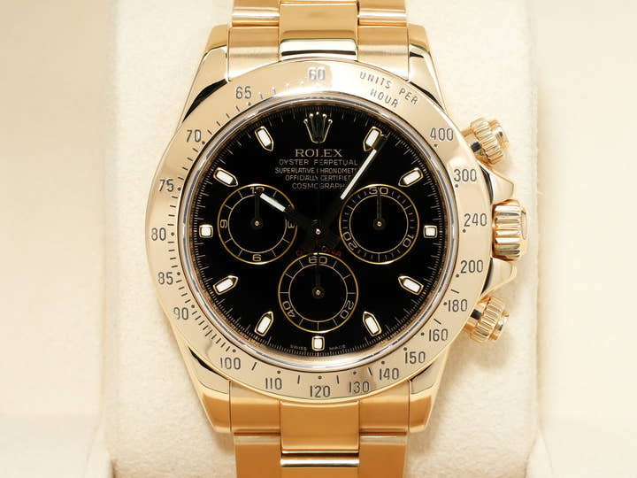 ロレックス デイトナ Ref.116528 イエローゴールド ブラック文字盤 美中古 kvhtgf8k