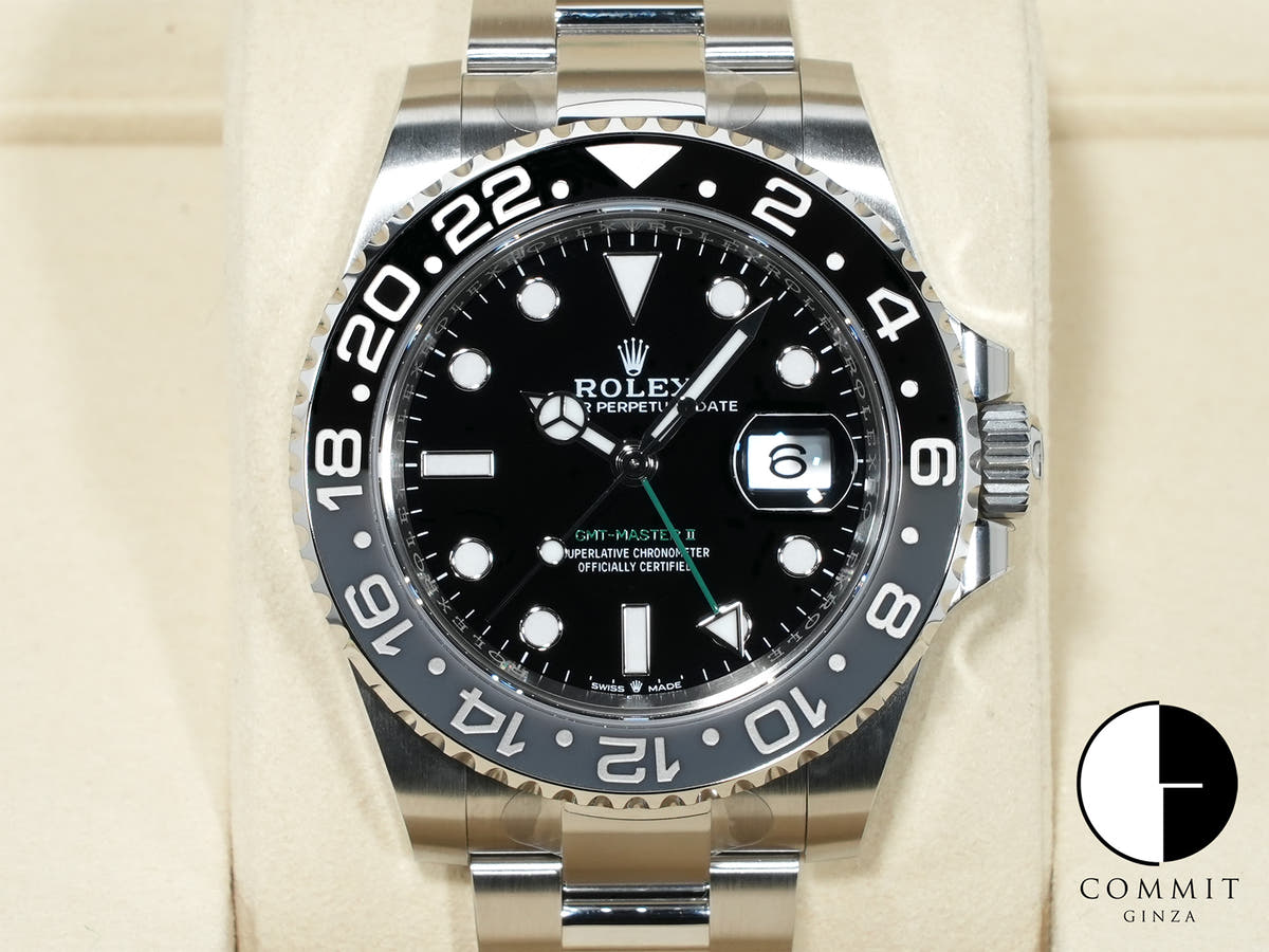 ロレックス GMTマスターII Ref.126710GRNR ステンレススチール ブラック文字盤 オイスターブレスレット 未使用 s2rnyfjg