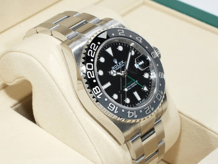 ロレックス GMTマスターII Ref.126710GRNR ステンレススチール ブラック文字盤 オイスターブレスレット 未使用 s2rnyfjg