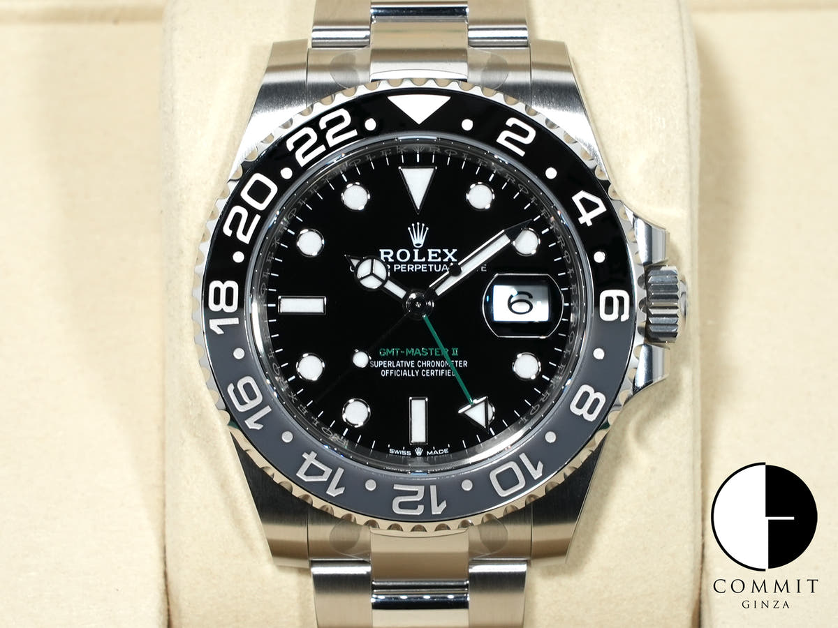 Rolex GMT-Master II Ref. 126710GRNR Stainless Steel Black Dial Oyster Bracelet Unused qhqjr48g