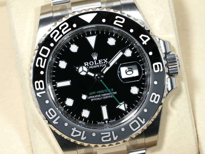 Rolex GMT-Master II Ref. 126710GRNR Stainless Steel Black Dial Oyster Bracelet Unused qhqjr48g
