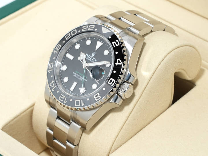 Rolex GMT-Master II Ref. 126710GRNR Stainless Steel Black Dial Oyster Bracelet Unused qhqjr48g