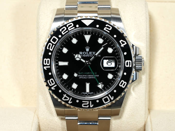 ロレックス GMTマスターII Ref.116710LN ステンレススチール ブラック文字盤 オイスターブレスレット 未使用 vkd8m5xy