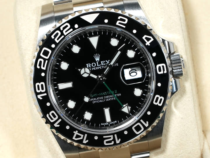 ロレックス GMTマスターII Ref.116710LN ステンレススチール ブラック文字盤 オイスターブレスレット 未使用 vkd8m5xy