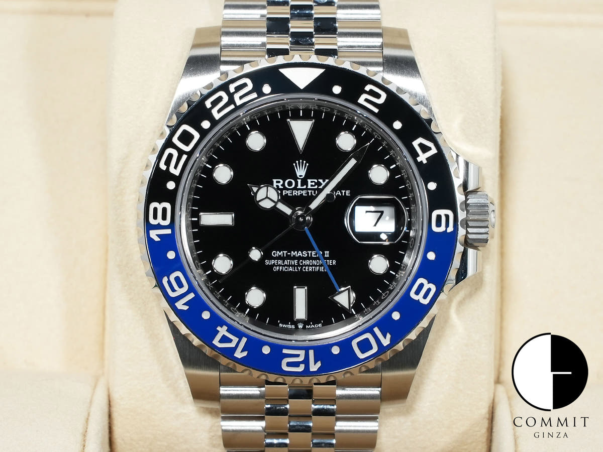 Pre-owned Rolex GMT-Master II Ref. 126710BLNR Stainless Steel with Black Dial and Jubilee Bracelet (v2yab9wj)