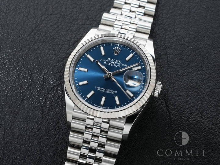 ロレックス デイトジャスト36 Ref.126234 ステンレススチール/ホワイトゴールド ブルー文字盤 ジュビリーブレスレット 中古 uduwq9ep