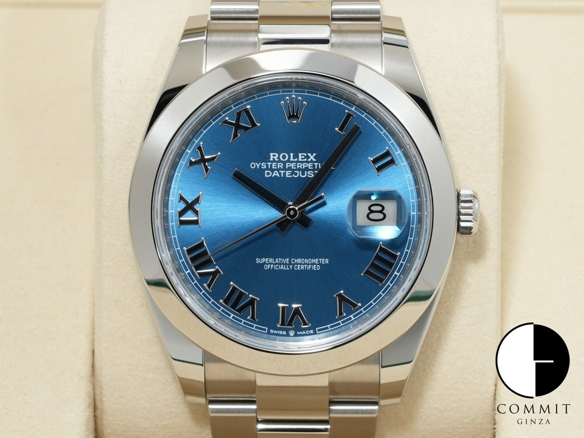 Rolex Datejust 41 Ref. 126300 Stainless Steel Azzurro Blue Dial Oyster Bracelet Excellent Condition 599j6ngo