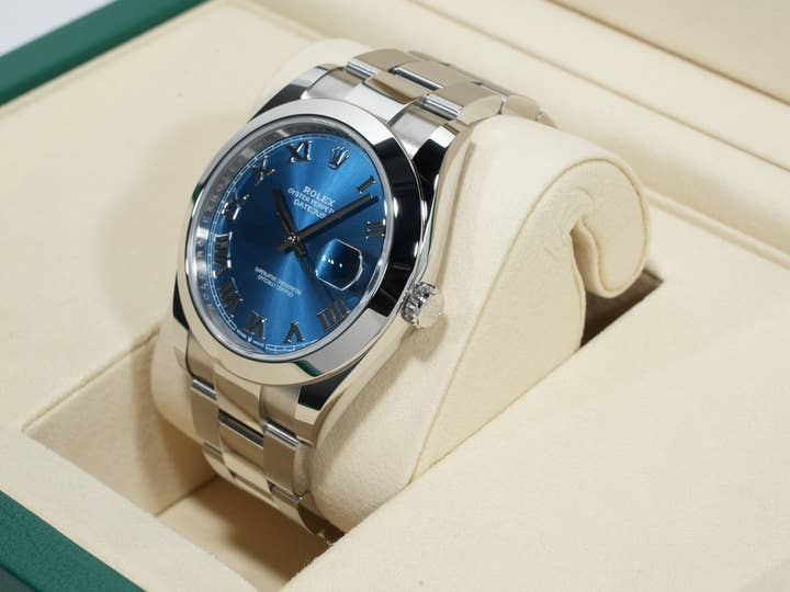 Rolex Datejust 41 Ref. 126300 Stainless Steel Azzurro Blue Dial Oyster Bracelet Excellent Condition 599j6ngo