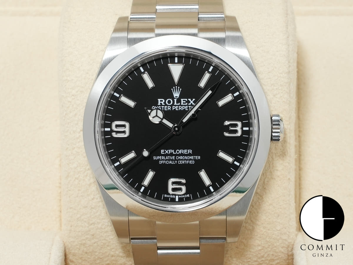ロレックス エクスプローラーI Ref.214270 ステンレススチール ブラック文字盤 オイスターブレスレット 美中古 nmaiyz7u
