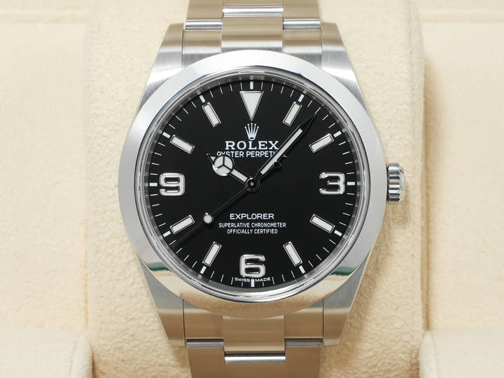 ロレックス エクスプローラーI Ref.214270 ステンレススチール ブラック文字盤 オイスターブレスレット 美中古 nmaiyz7u