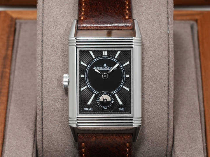 ジャガールクルト レベルソ クラシック デュオ スモールセコンド Ref.Q2458422 ステンレススチール シルバーxブラック文字盤 中古 bdzd5sy2