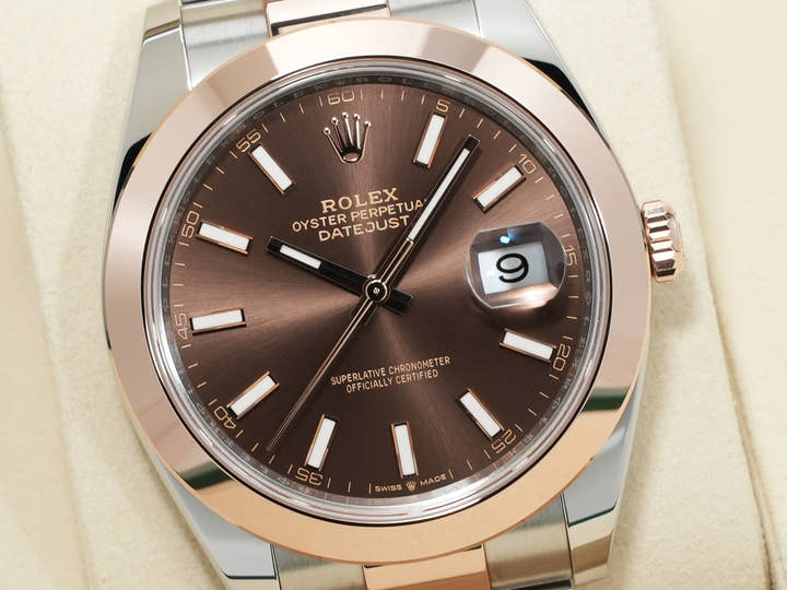 Rolex Datejust 41 Ref. 126301 Stainless Steel/Everose Gold Chocolate Dial Oyster Bracelet Unused qfc7gi4t