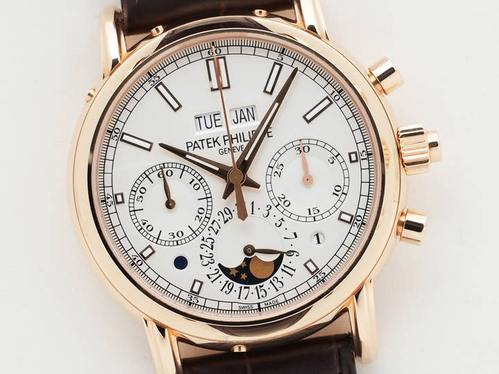 パテックフィリップ パーペチュアルカレンダー スプリットセコンド クロノグラフ Ref.5204R-001 ローズゴールド シルバーオパーリン文字盤 美中古 iazyu46d