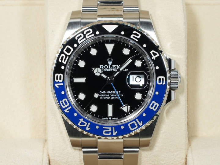 ロレックス GMTマスターII Ref.126710BLNR ステンレススチール ブラック文字盤 オイスターブレスレット 極美品 f6dehqbi