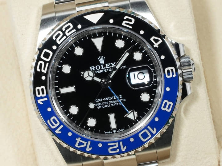 ロレックス GMTマスターII Ref.126710BLNR ステンレススチール ブラック文字盤 オイスターブレスレット 極美品 f6dehqbi