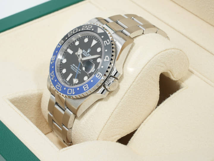 ロレックス GMTマスターII Ref.126710BLNR ステンレススチール ブラック文字盤 オイスターブレスレット 極美品 f6dehqbi