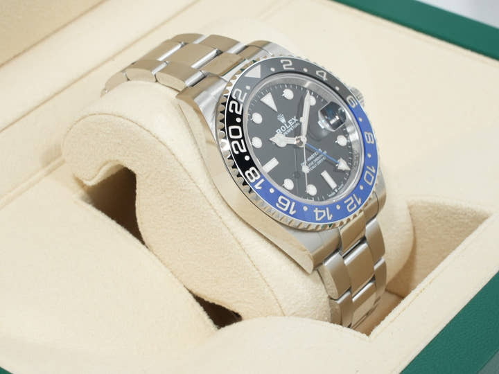 ロレックス GMTマスターII Ref.126710BLNR ステンレススチール ブラック文字盤 オイスターブレスレット 極美品 f6dehqbi
