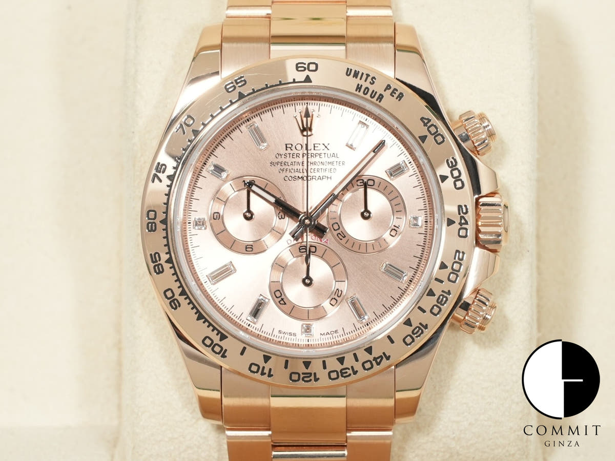 Pre-owned Rolex Daytona Ref. 116505A Everose Gold with Pink Diamond Dial (11 Diamonds) aafq4t26
