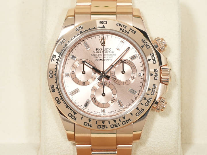 Pre-owned Rolex Daytona Ref. 116505A Everose Gold with Pink Diamond Dial (11 Diamonds) aafq4t26